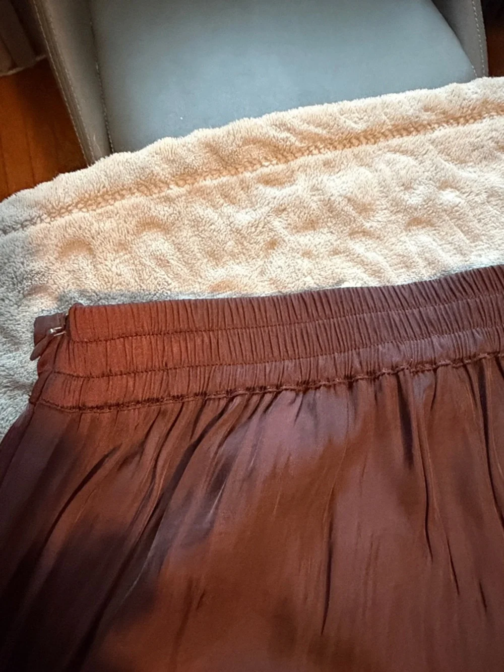 Camila Coelho Wide-Leg Tie Hem Pants in Brown